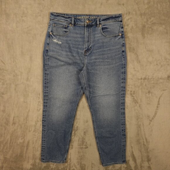 American Eagle Outfitters Denim - American Eagle Mom Jeans Stretch – Women’s Size‎ 12 Regular Light Wash Blue